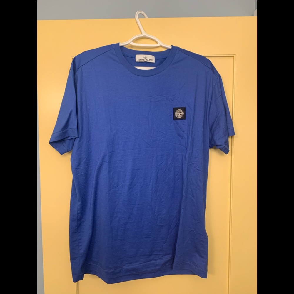 Stone Island Compass Logo Patch Tee Royal Blue
